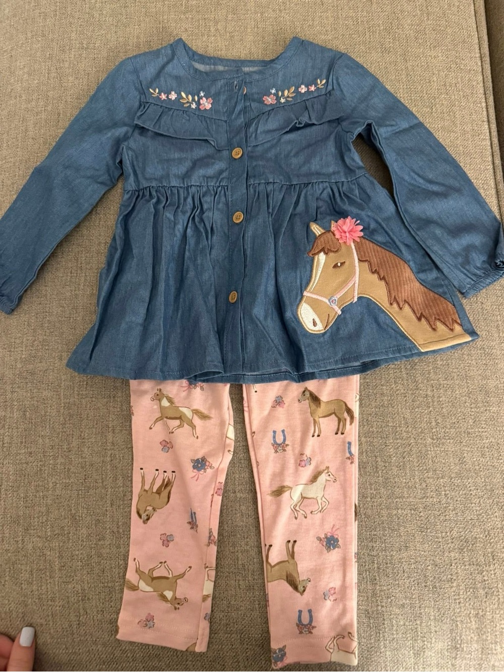 Baby Starters Chambray Blue Denim-Look Tunic Top